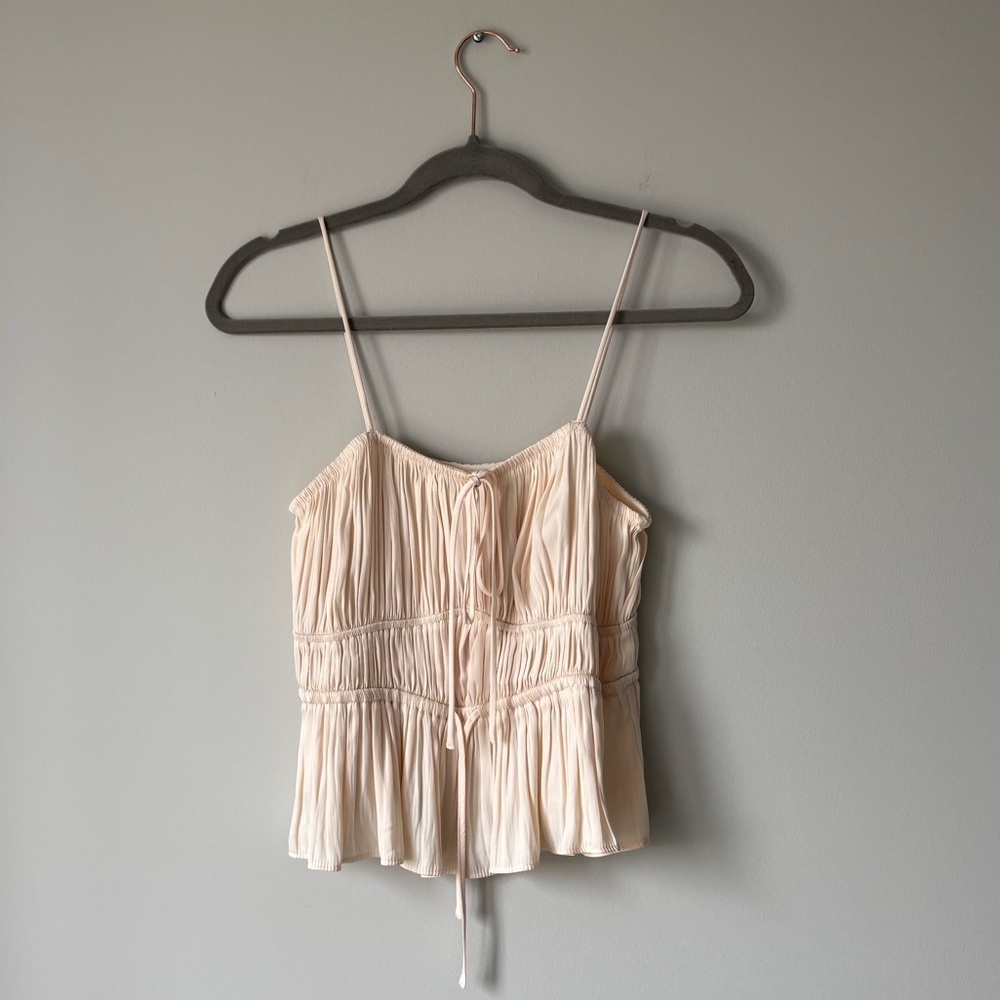 Rachel Zoe Ivory Ruched Tank Top